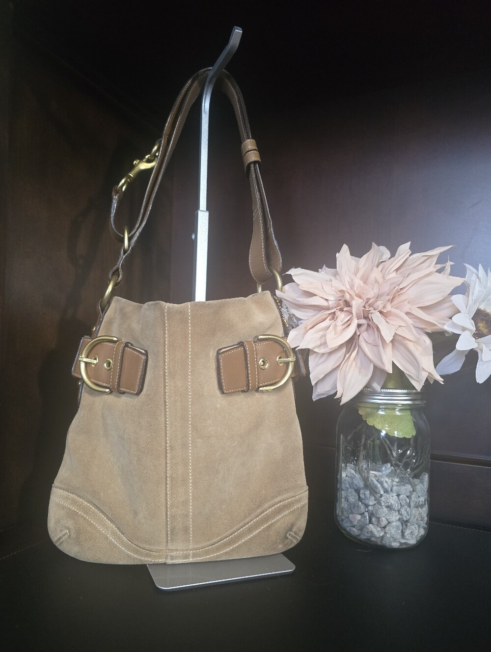 Vintage Coach Legacy Suede Buckle Hobo Convertable Shoulder Bag 1483